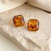Amber-Colored French-Inspired Minimalist Retro Stud Earrings