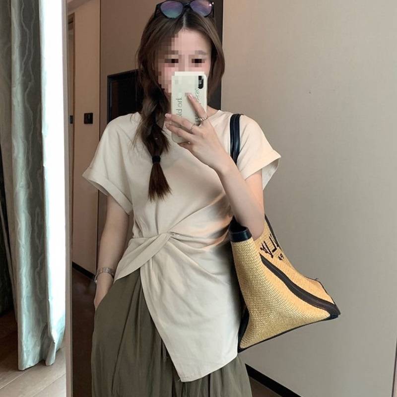 Tshirt Summer Womens French Style Loose Fit Sleeveless Top With Embroidery For Casual Wear