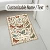 Butterflies Birds Night Theme Soft Crystal Velvet Rug Custom Name & Text Print Non Slip Floor Rug for Bedroom Living Room