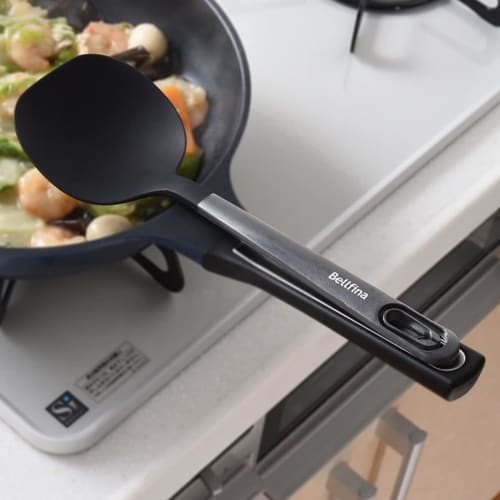 Ernest Silicone Cooking Spoon, Heat-Resistant, Large Scoop Capacity, 30cm, Fits Belfina Series Frying Pans, Dishwasher Safe, Preferred by Major Restau