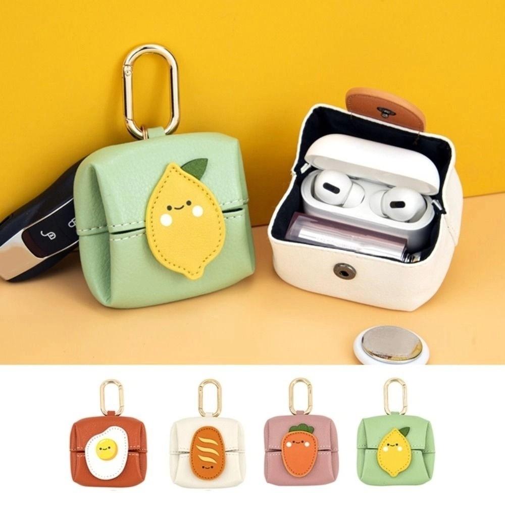 Multipurpose Leather Earphone Bag Cute Fruit Coin Purse Storage Bag Mini Lipstick Bag  Student
