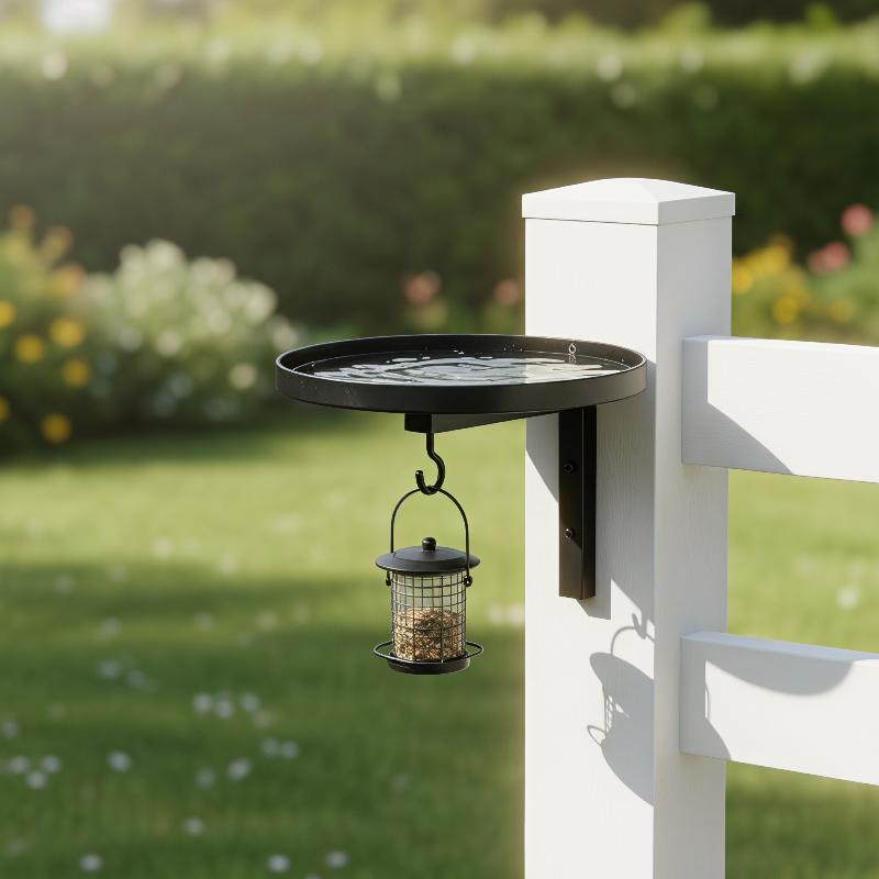Hook Design Iron Wall Bathtub Bird Feeder Easy Install Weather Resistant Outdoor Courtyard Ornament