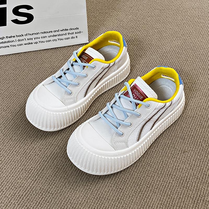 Fashion CRLAYDK Calssic Womens Big Toe Fashion Sneakers Skate Leather Walking Anti Slip Lace Up Trainer Shoes Ladies Sports Tennis