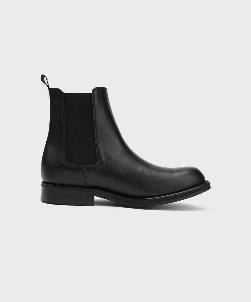 Firenze Atelier [Vibram] All Day Round Toe Chelsea Boots 2600 [Crack Black]