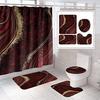 Bathroom Marble Pattern Abstract Art Four-Piece Toilet Three-Piece Shower Curtain