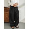 Three-dimensional segmentation structure waist pleated casual pants men's spring texture solid color silhouette loose straight long pants