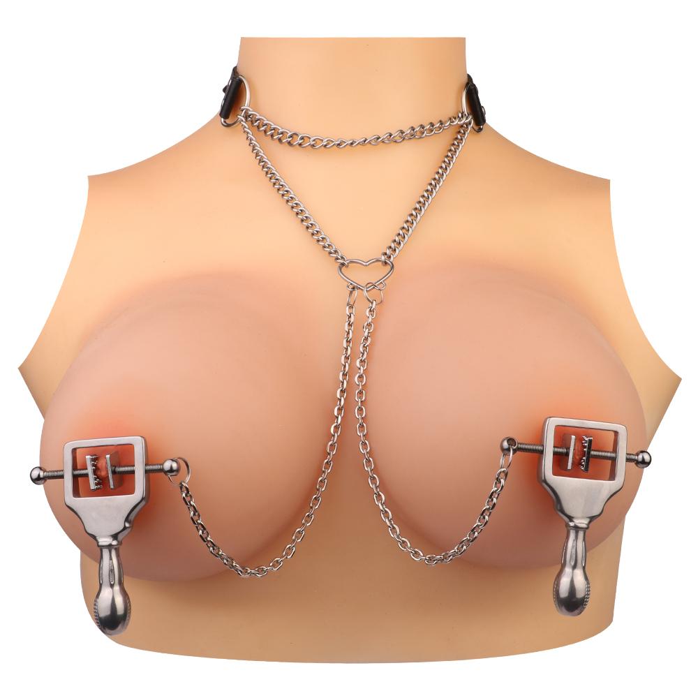 QKKQ Weighted Nipple Clamps,nipple Clamp with Metal Chain Adjustable Nipple Clips Non-piercing Breast Clip Sex Toys for Couples