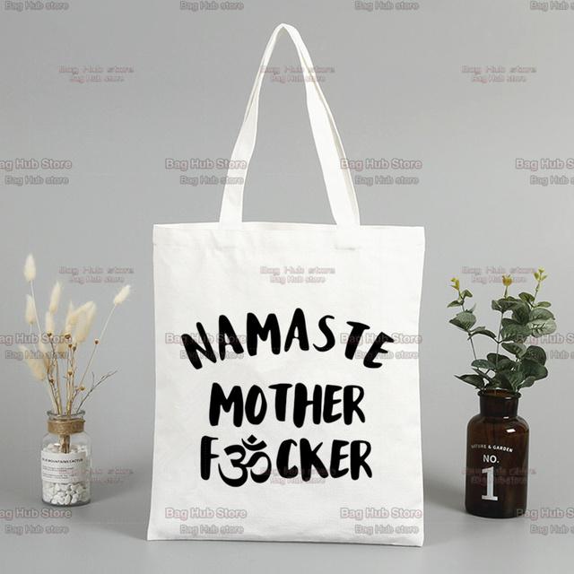 Винтажная сумка для мамы с принтом Намасте — фото 5