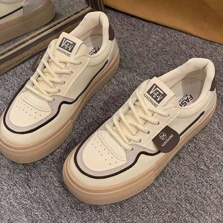 Chao Xiaobai shoes women's new spring and summer breathable platform fashion board shoes round head lace-up muffin sneakers