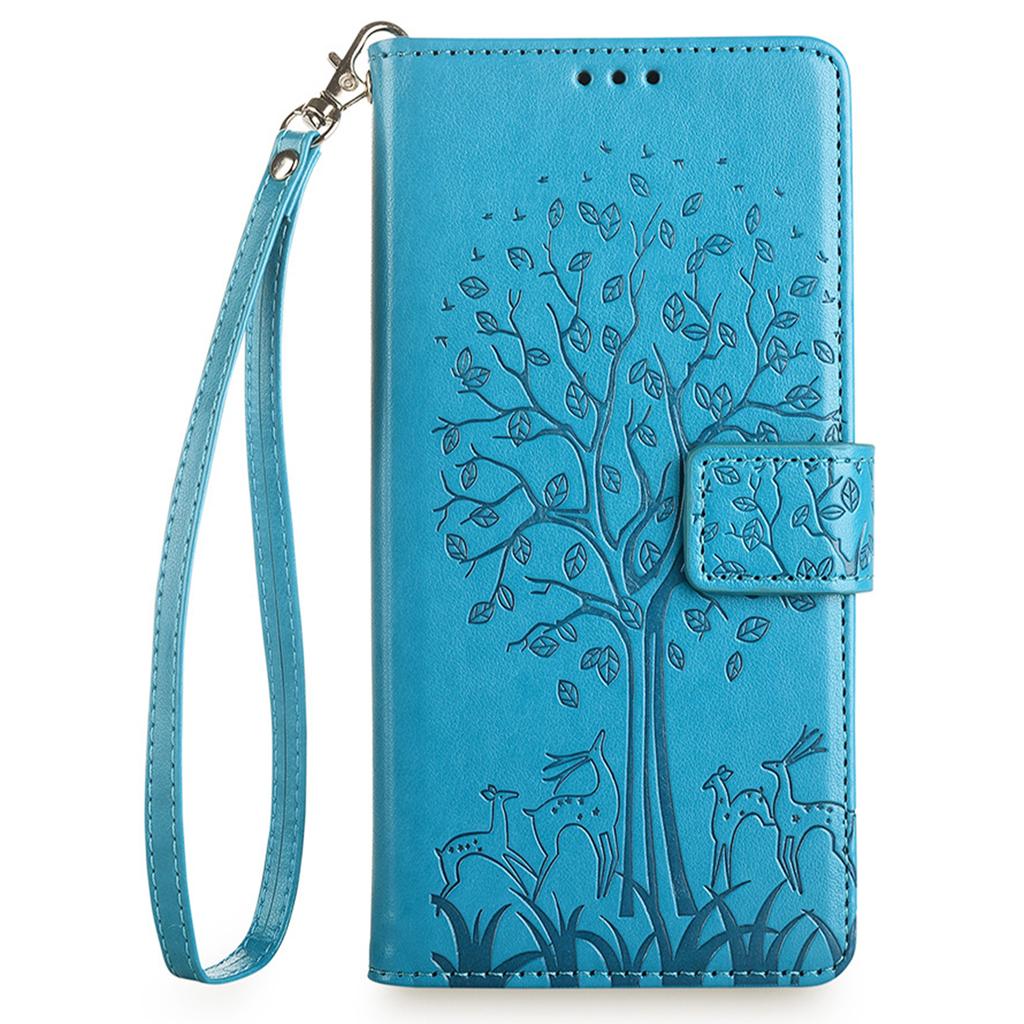 For Honor Play 50 Plus 5G/Play 8T 5G/X7b 4G/90 Smart Case Imprinted Deer Tree Pattern Leather Phone Wallet Cover