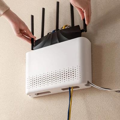 Kabelloser Router Aufbewahrungsbox Lochfrei Wandmontiert Wifi Router Halter Lagerregal Platzsparend für Wohnzimmer