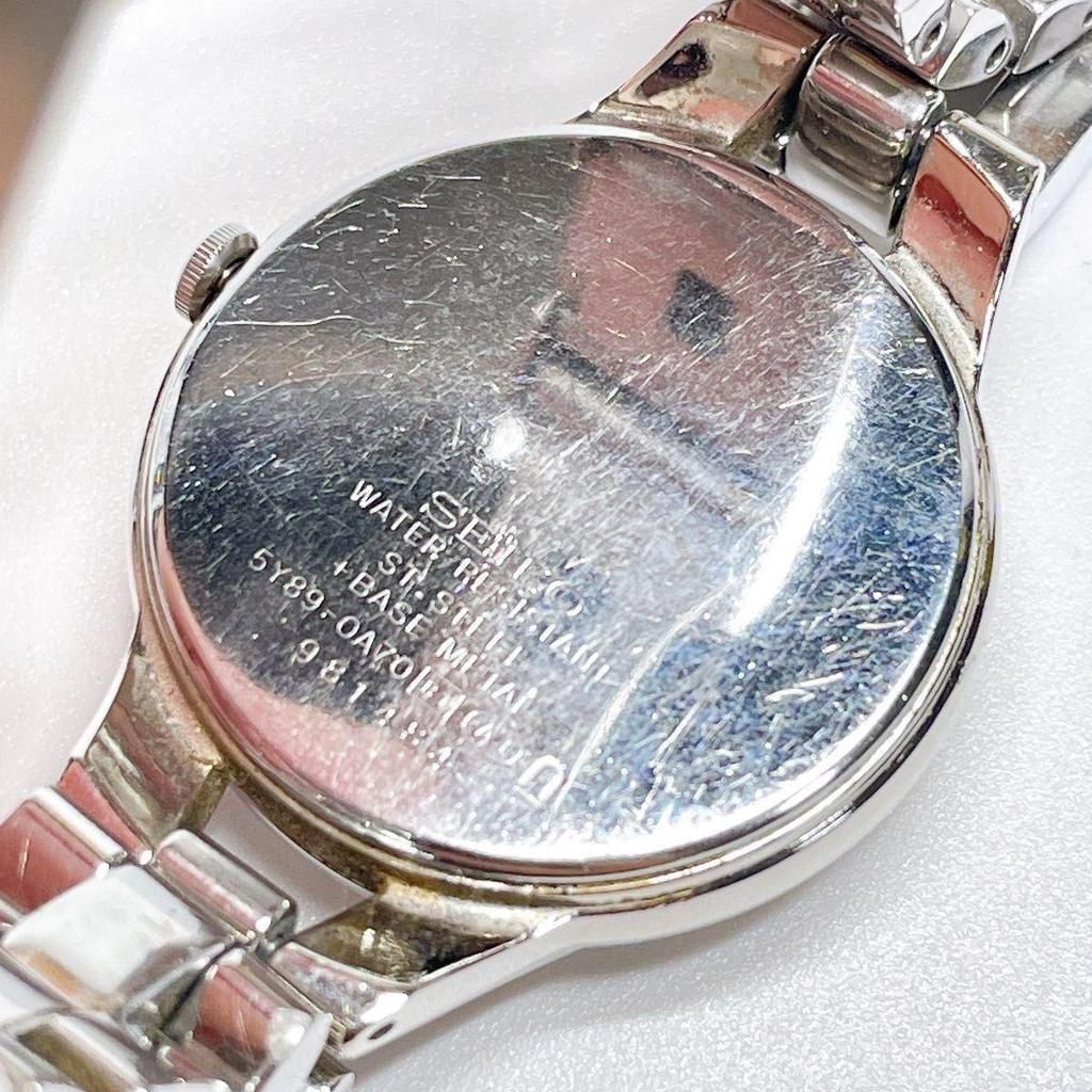 Used 101 SEIKO Lukia Ladies Watch Quartz New Battery Working Salmon Pink 101