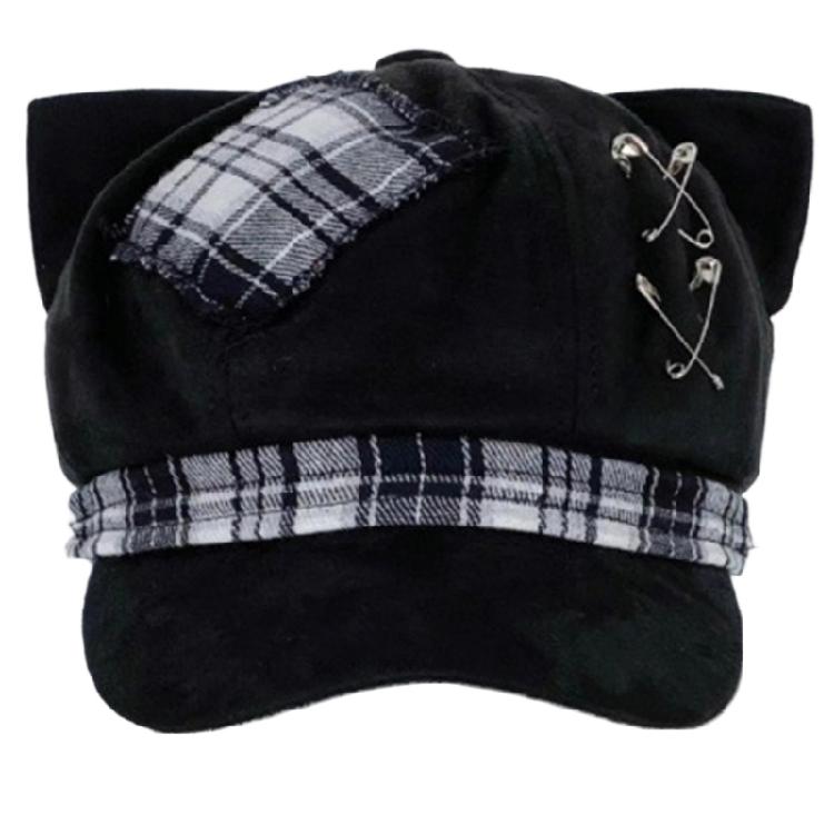 Punk Berets Kitten Ear Unisex Headwear Accessory for Women Men Cabbie Hat for Halloween Cosplay Party Outfit