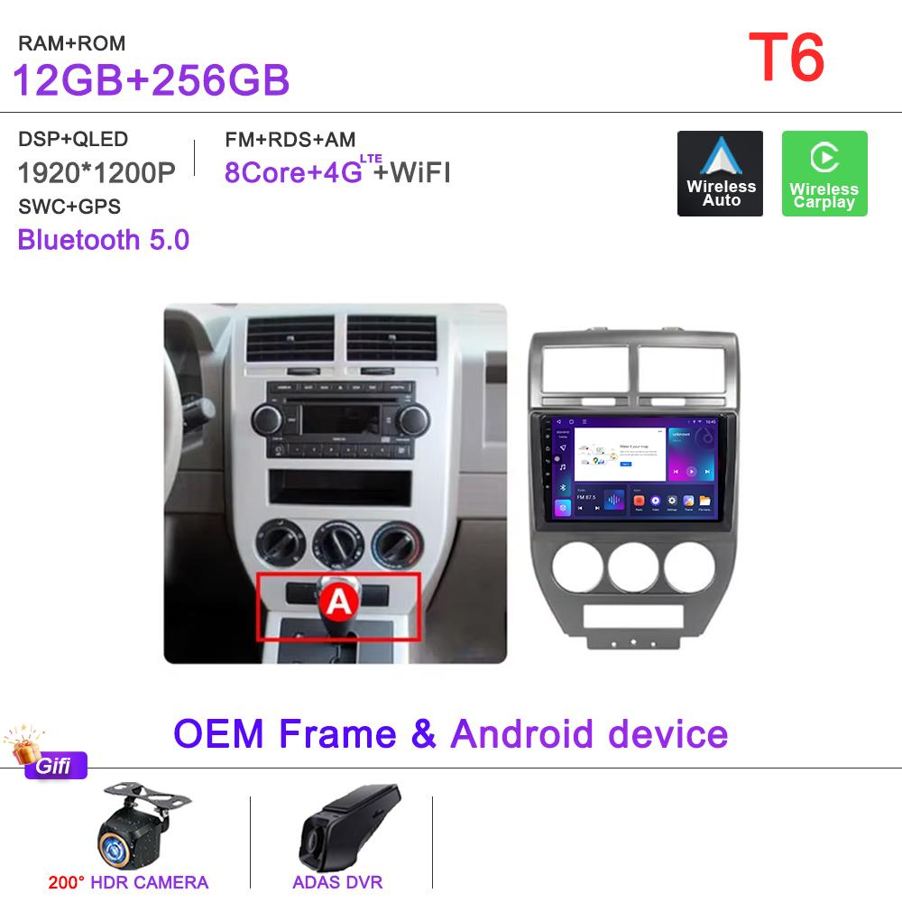 Android 16 Radio For Dodge Caliber Jeep Compass 1 MK Patriot 2006 - 2010 Multimedia Player Stereo Head Unit GPS Navigation HDR