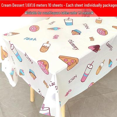 ZISIZ Cute Disposable Plastic Tablecloth