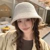 Simple and Versatile Knitted Bucket Hat Women's Autumn and Winter Plain Face Covering and Face Showing Small Basin Hat Foldable Bucket Hat
