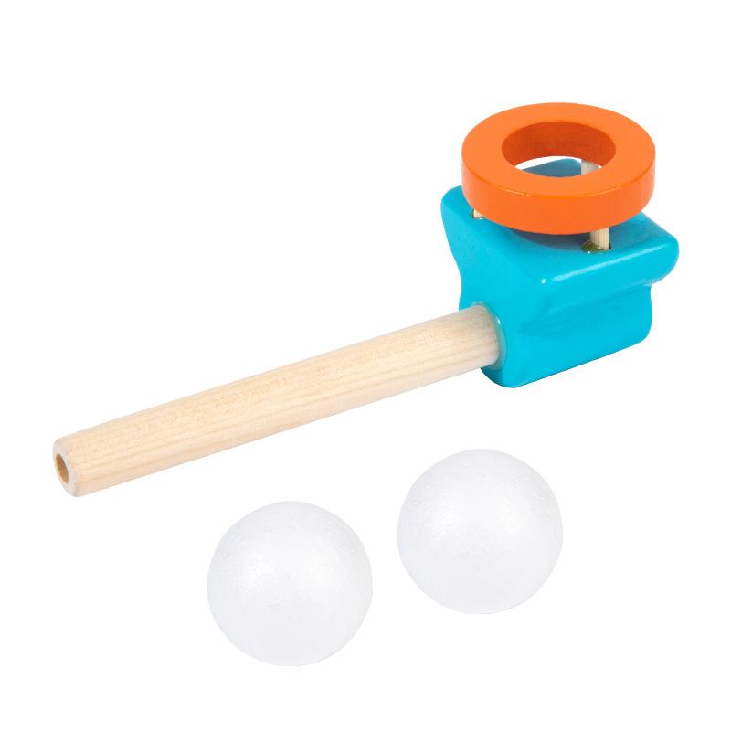 Wooden Cartoon Suspension Ball Blower – Early Learning Toy for Kids to Develop Lung Capacity and Parent-Child Interaction