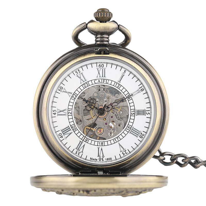 Beautiful Phoenix Mechanical Pocket Watch Charm Lucky Pendant Flower Carving Auto Watches Men Women Unisex Vintage Special Gifts
