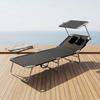 Folding Sun Lounger Foldable Reclining Easy To Carry Portable Lounge Bed