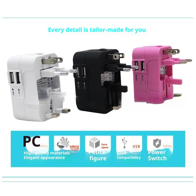 Factory Direct Sale Bison202 Dual USB 2.1A Universal Socket Adapter Global Universal Conversion Plug