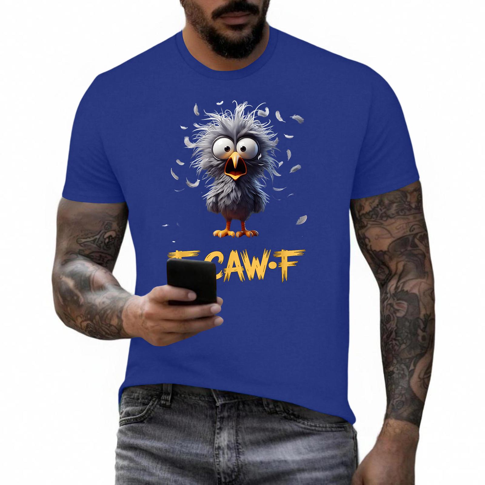 Funny F Caw F Chicken Rooster Cawing F-Caw-F Saying Pun T-Shirt XXXL