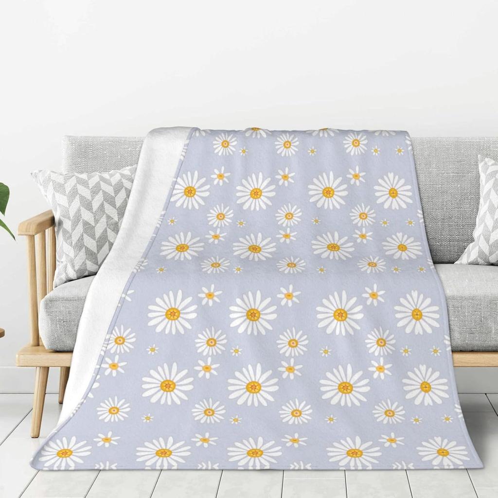 Cute Cartoon Duck Throw Blanket for Bed Sofa Couch Soft Cozy Fleece Lightweight Yellow Ducks x Inches