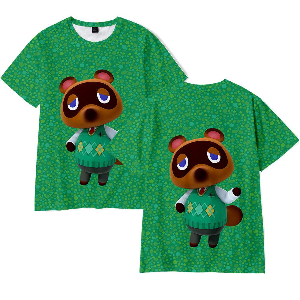 Animal Crossing 3D All Over Print T-Shirt Unisex Game Short Sleeve Crew Neck Tee Cute Cartoon Graphic Casual Summer Top for Game Fans