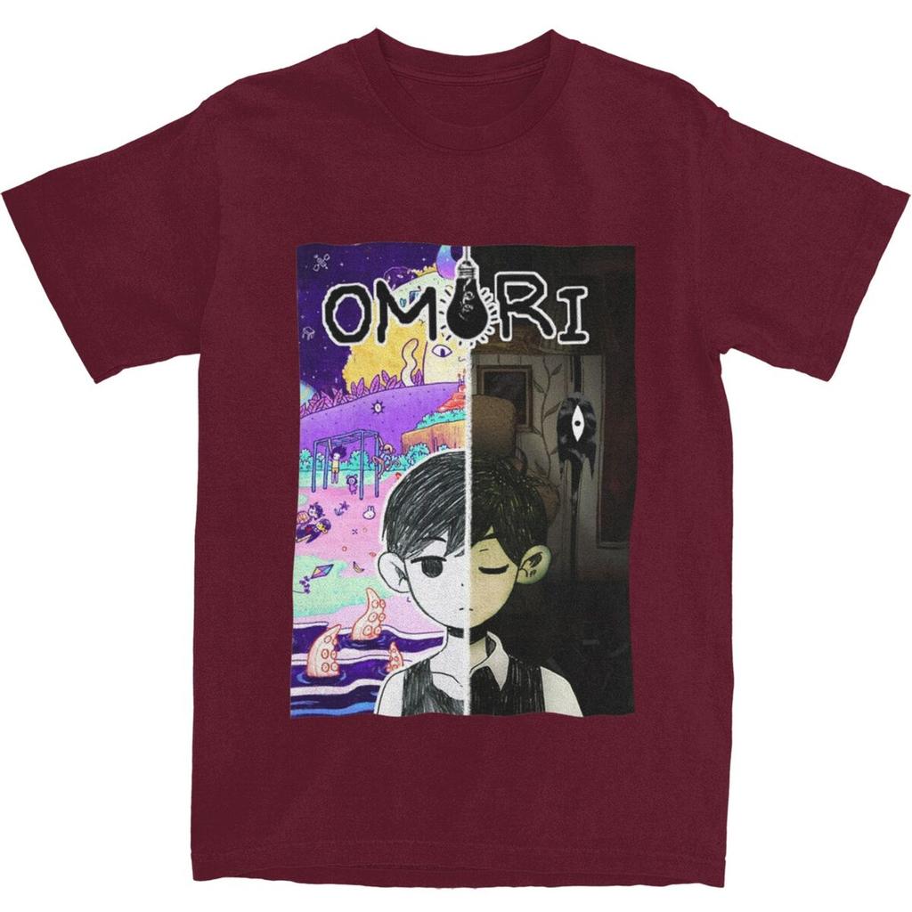 Anime Game Omori TShirt Unisex Y2K Retro 100 Cotton T Shirts Summer Crew Neck Harajuku Tee Shirt Wholesale Big Size Tops