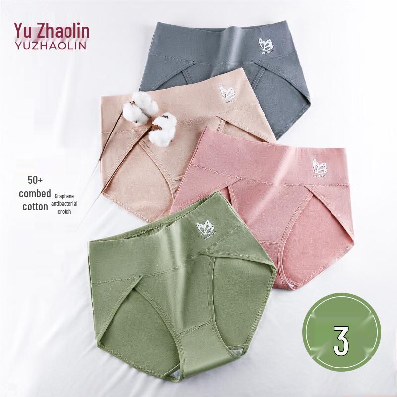 

Женские трусы с высокой талией YUZHAOLIN из хлопка для контроля живота L
