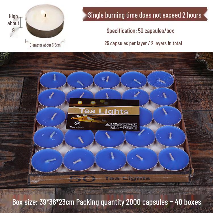 50pcs Box of Romantic Aluminum Shell Tea Candles - Creative Birthday Love Design, White Wax for Weddings & Hotels