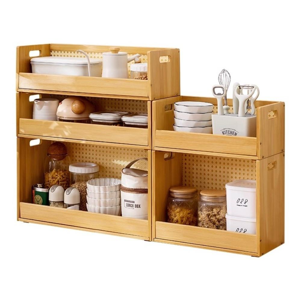Large Capacity Desktop Storage Rack Stackable Countertop Rack New Dining Table Rack  Desktop Use
