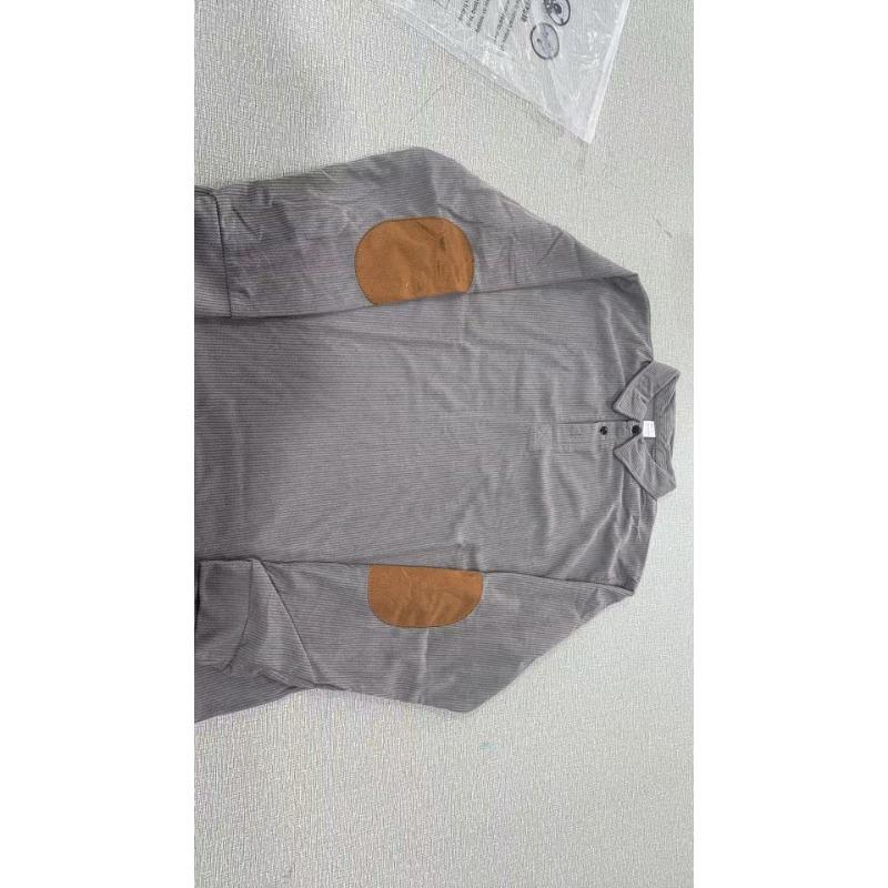 American Style Vintage Loose Fit Long Sleeve Polo Shirt For Men