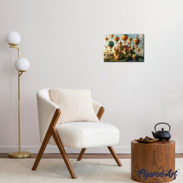 Puzzle en bois - FIGURED'ART - Château et Montgolfières - 200 pièces - 32x22 cm - Découpes laser