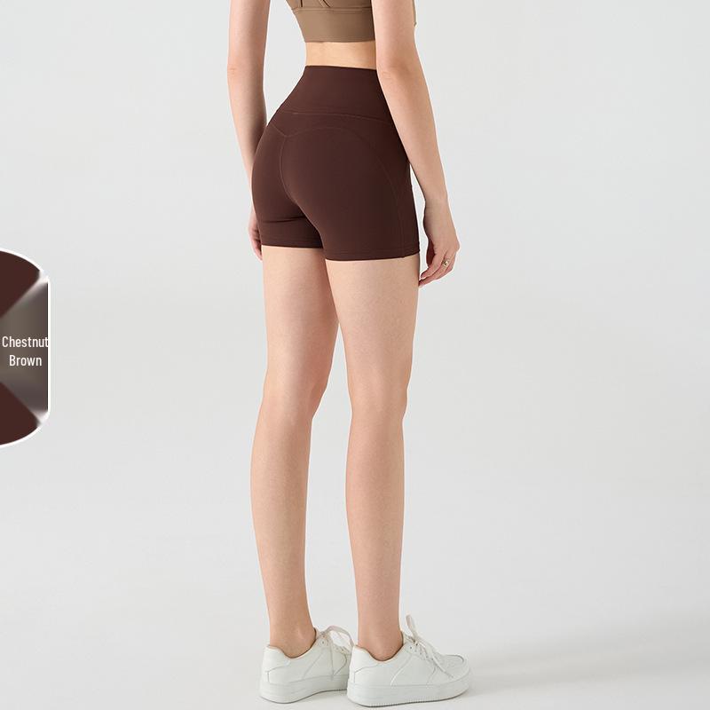 

Женские персиковые шорты для йоги с эффектом лифтинга, с высокой талией, быстросохнущие - Антибактериальные, без нижнего белья Large