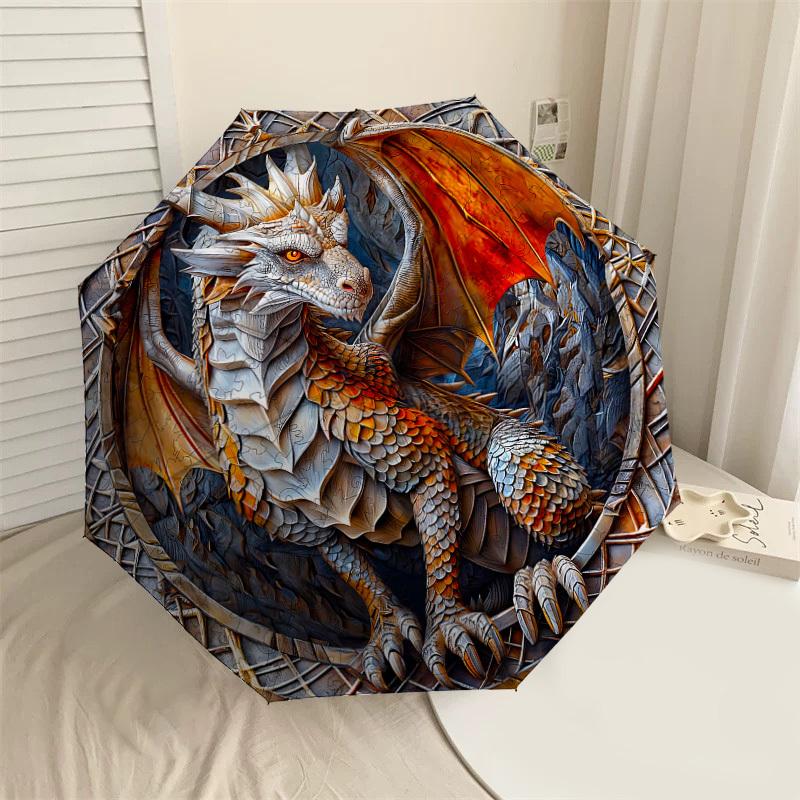 

1PC Dragon Puzzle Umbrella-8-Rib Reinforced, Automatic Open, Lightweight & Durable, Cute Fashion Accessory for Outdoor-P2634