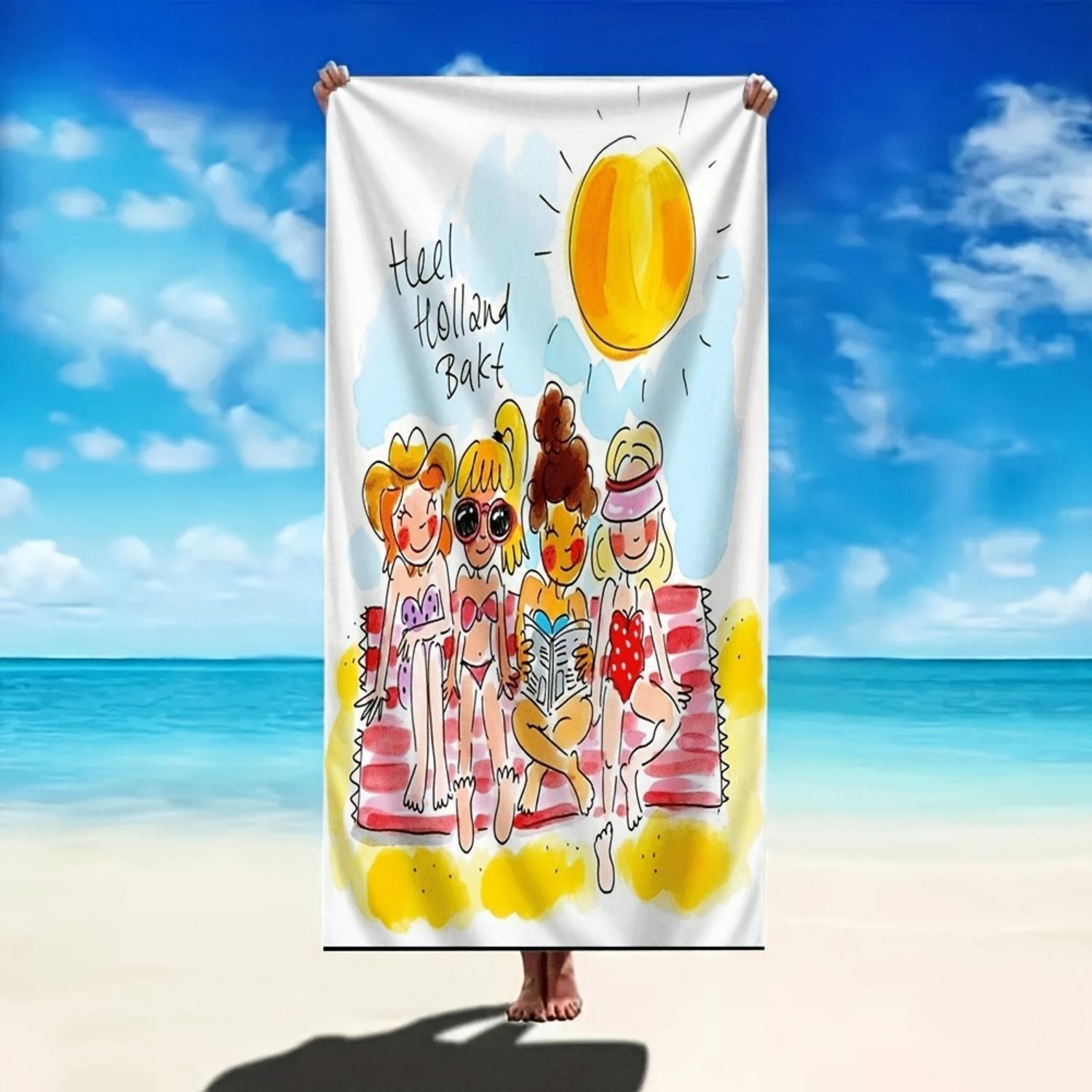 

1pc Blond Amsterdam Themed Beach Towel,Super Absorbent Beach Towel,Comfortable and Practical Quick-Dry Swimming Towel W40*H60(CM)