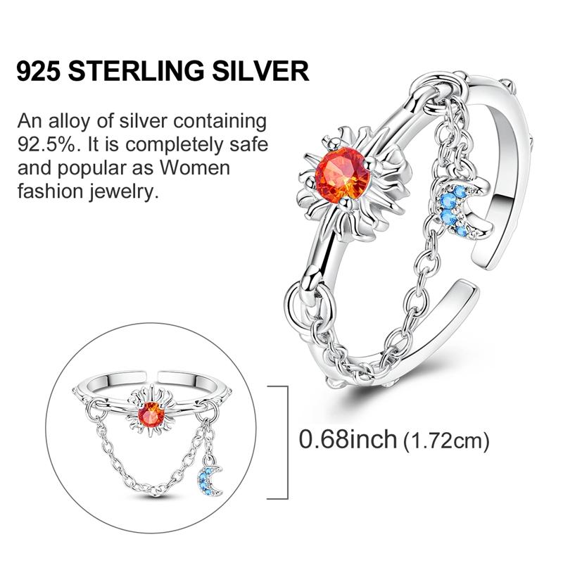 Original 925 Silver Ring Mushroom Cherry Feather Open Rings for Women Girls Jewelry Birthday Anniversary Engagement Gifts