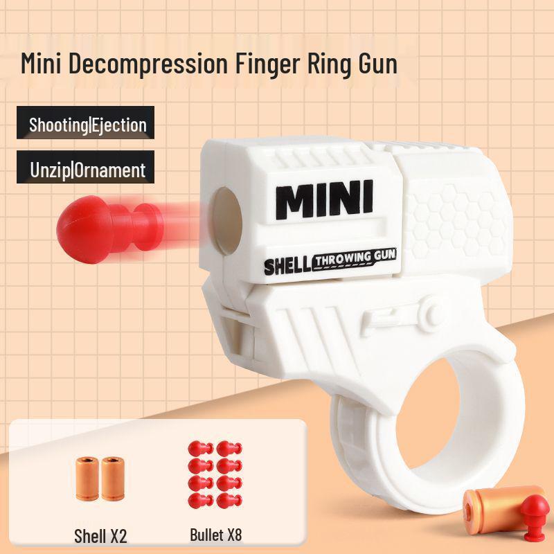 Mini Finger Launcher Rotating Toy Gun with Shell Ejecting for Boys