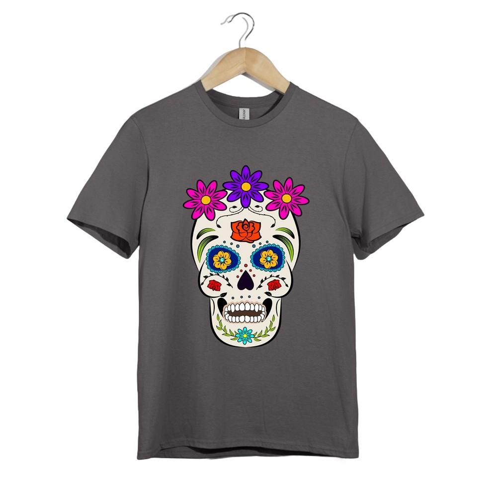 

Day Of The Dead T Shirt Unisex Flower Crown Sugar Skull Art Graphic Gift Top Fun 4XL
