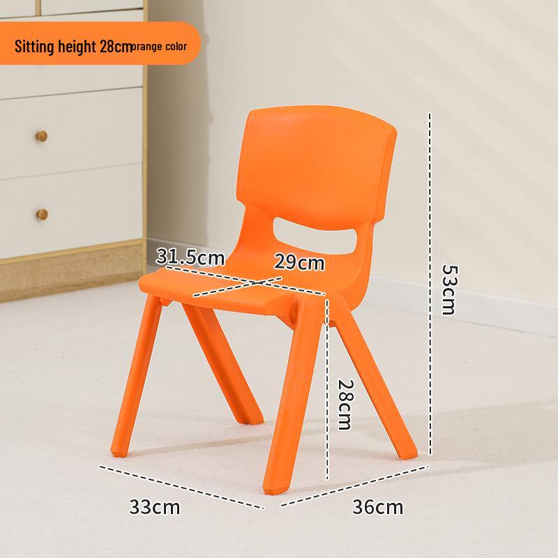 Kinder Kunststoff Rückenlehnen Stuhl und Tisch Set - Kindergarten Lernstuhl, Verdickter Kleiner Hocker für Kinder