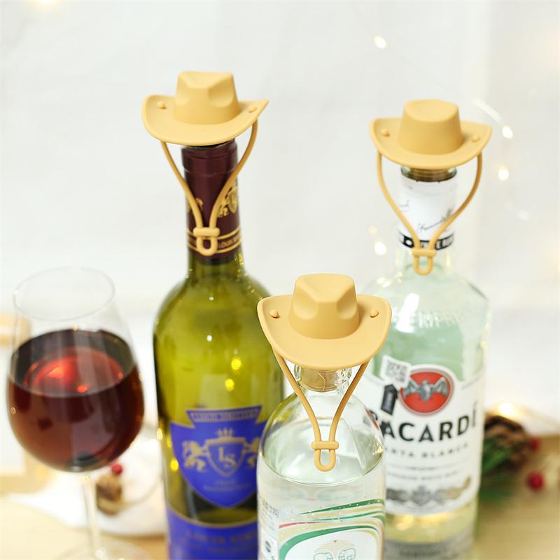 Creative Silicone Cowboy Hat Wine Cork Champagne Beer Bottle Stopper Beverage Leak-Proof Sealer Cap Plug Kitchen Bar Accessories