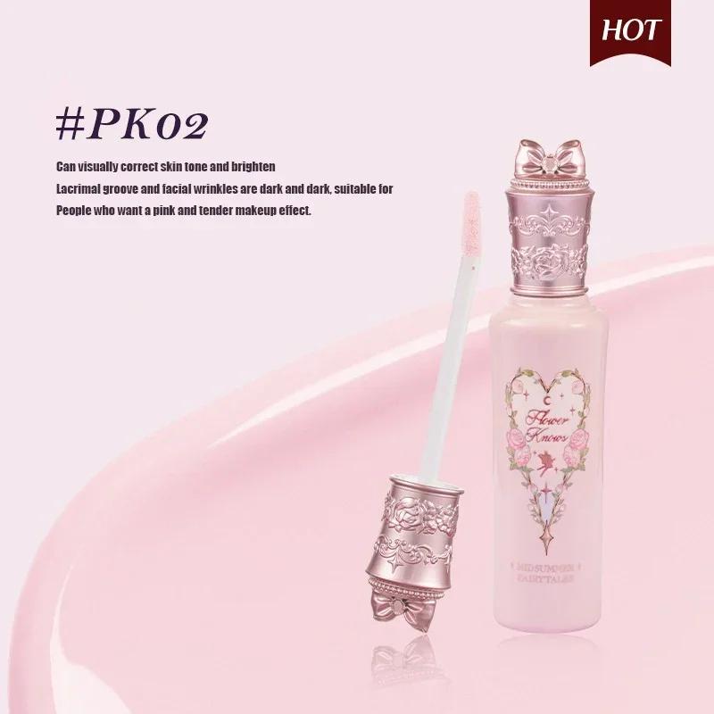 Flower Knows Středolétý korektor Lehký krém s kyselinou hyaluronovou, Tekutý rozjasňovač na kruhy pod očima a zarudnutí