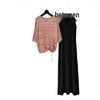 Women's Knitwear Cover-up Batwing Dress & Skirt Set for Spring/Summer