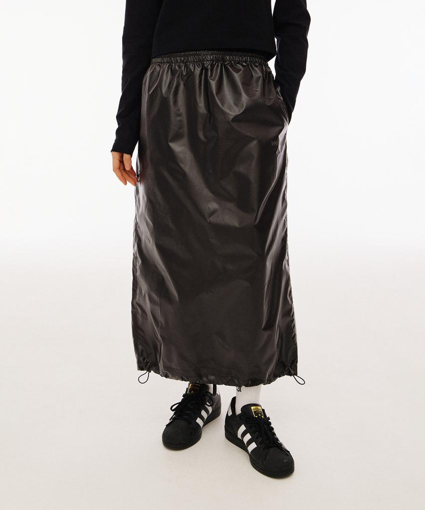 1993 Studio Glossy String Long Skirt_Black