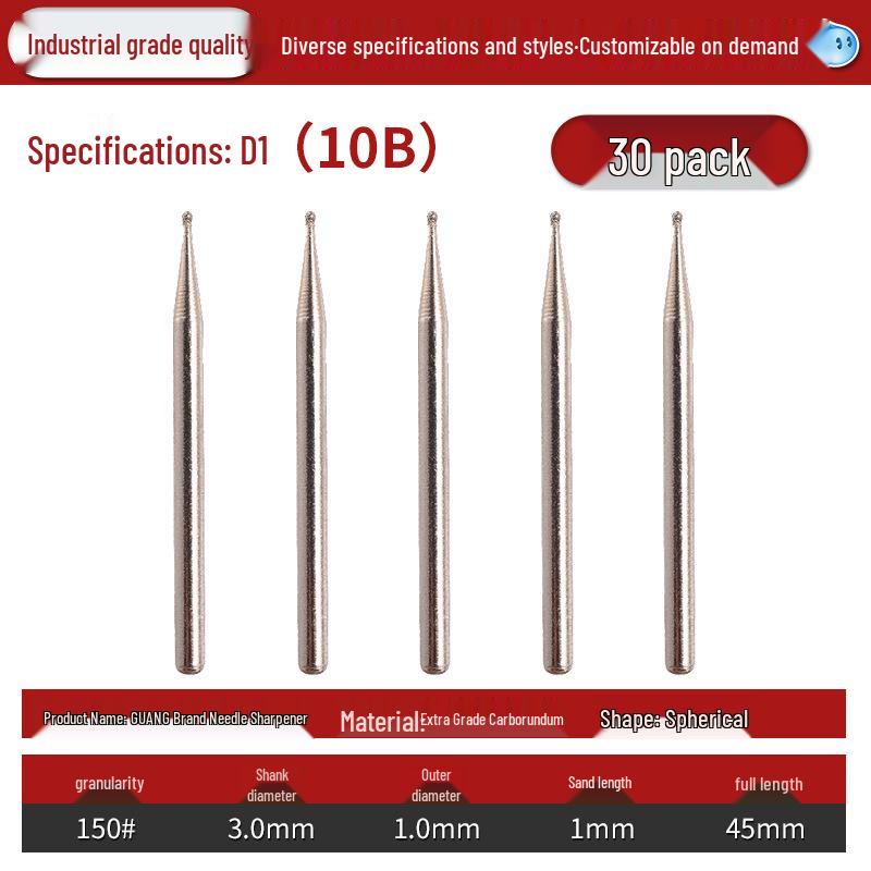 Diamond 3mm Shank Spherical Grinding Head for Jade Carving & Metal Mold Processing