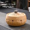 Coarse Ceramic Lotus Shape Incense Burner, Retro Indoor Aroma Rack Chinese Zen Tea, Living Room Decor, Home Fragrance Stove, 1Pc
