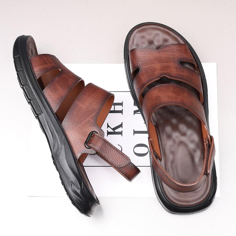 Fashion Men's Summer Comfortable Beach Sandals Non-Slip Water Shoes Soft Sole Outdoor Sport Slide Sandals Luxury Brand Male Slippers
