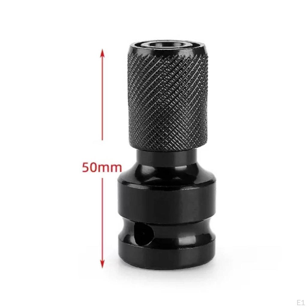 Telescopic Bit Holder Secure Locking 1/2 Inch to 1/4 Adapter Knurled Grip Socket