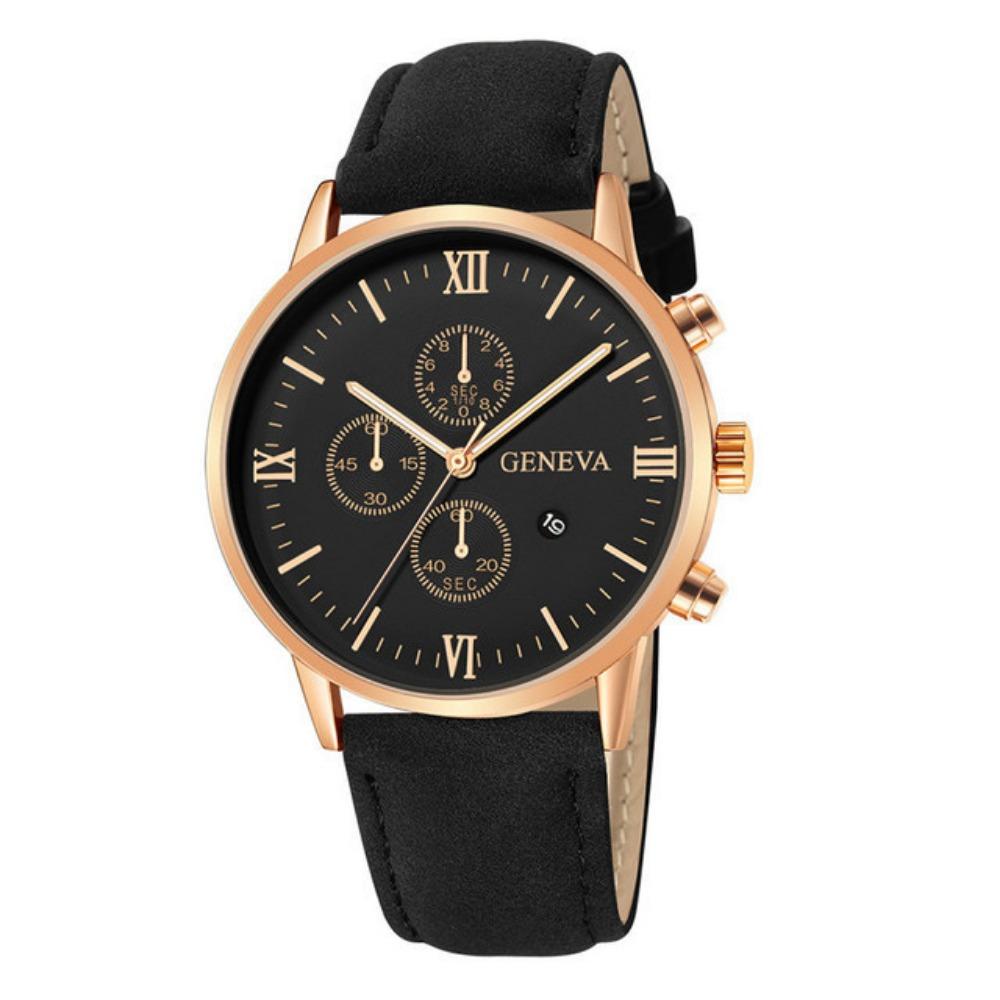 Businessuhr, Herren Casual Genf Quarz Uhr, Herren Kalender Armbanduhr