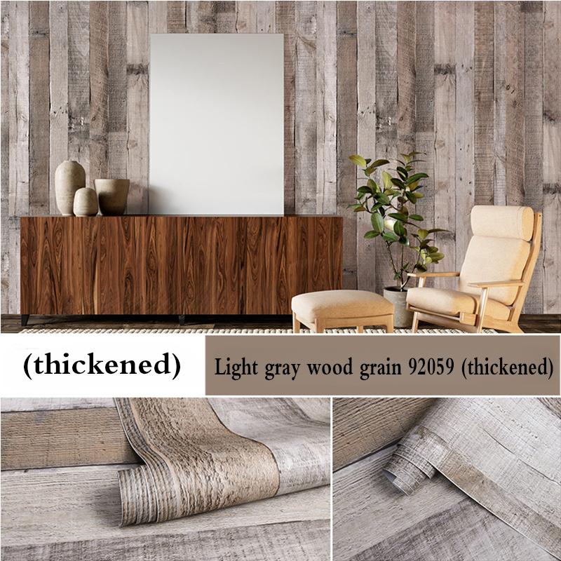 Retro Faux Wood Grain Peel And Stick Wallpaper Self-adhesive Wood Plank Wallpaper Roll Removable Vinyl Wall Covering For Restaur
